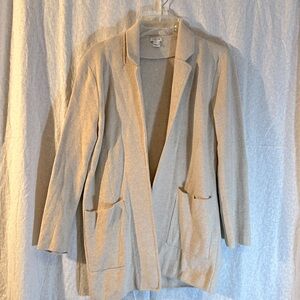J.Crew sweater jacket in great condition, oatmeal colored size M